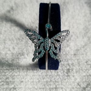 Silver and crystal butterfly bracelet